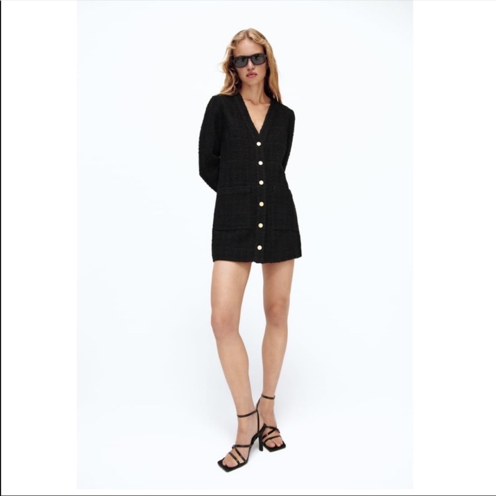 Zara textured black dress - Picture 2 of 7